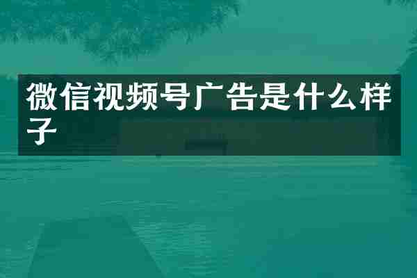 微信视频号广告是什么样子