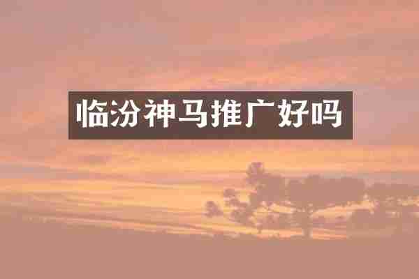临汾神马推广好吗
