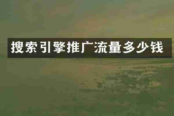 搜索引擎推广流量多少钱