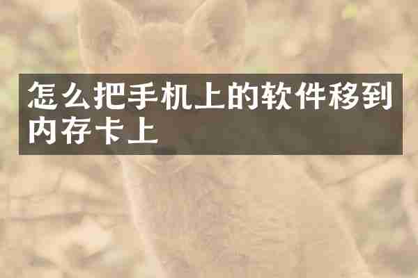 怎么把手机上的软件移到内存卡上