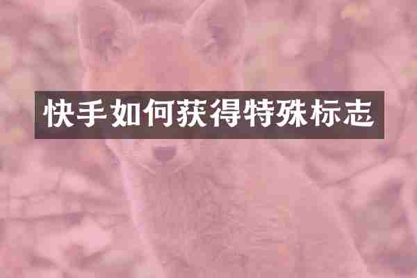 快手如何获得特殊标志
