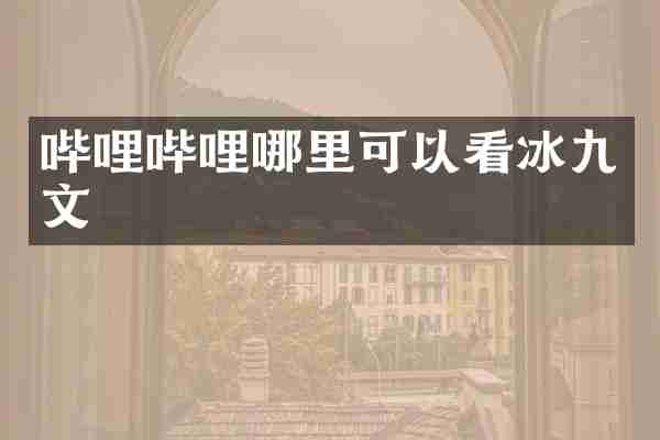 哔哩哔哩哪里可以看冰九文