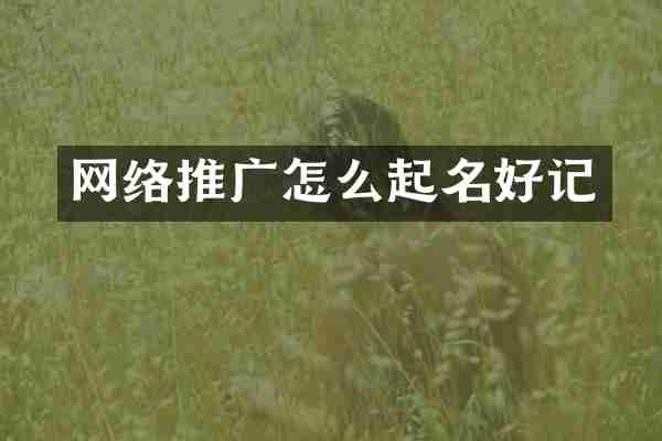 网络推广怎么起名好记