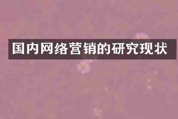 国内网络营销的研究现状