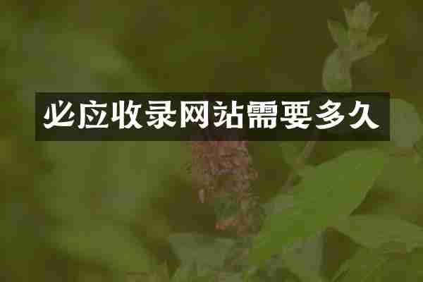 必应收录网站需要多久