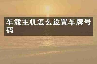 车载主机怎么设置车牌号码