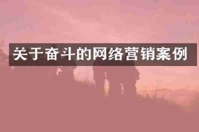 关于奋斗的网络营销案例