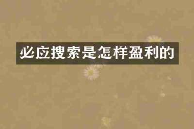 必应搜索是怎样盈利的
