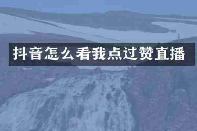 抖音怎么看我点过赞直播