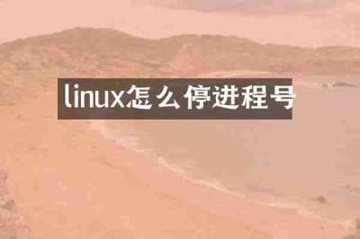 linux怎么停进程号