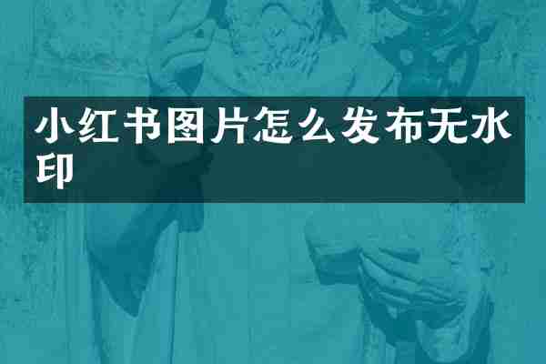 小红书图片怎么发布无水印
