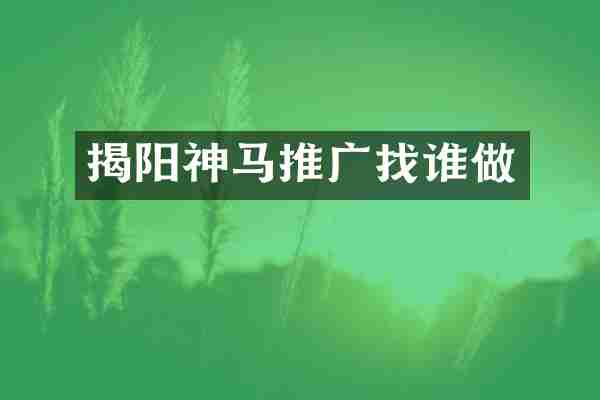 揭阳神马推广找谁做