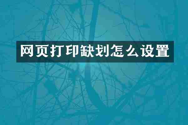 网页打印缺划怎么设置