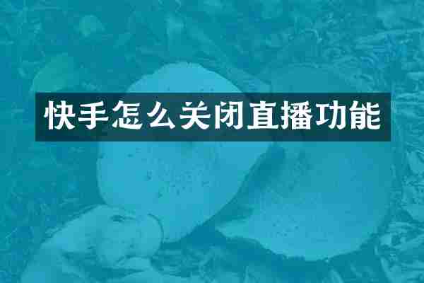 快手怎么关闭直播功能