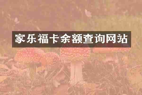 家乐福卡余额查询网站