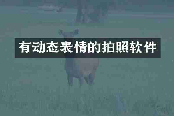 有动态表情的拍照软件