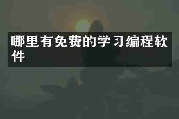 哪里有免费的学习编程软件