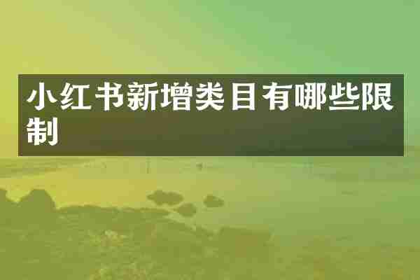 小红书新增类目有哪些限制