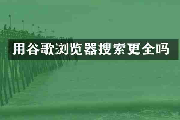 用谷歌浏览器搜索更全吗
