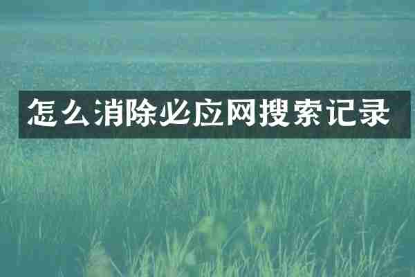 怎么消除必应网搜索记录