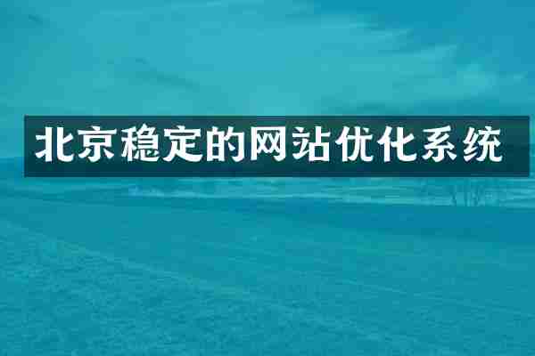 北京稳定的网站优化系统