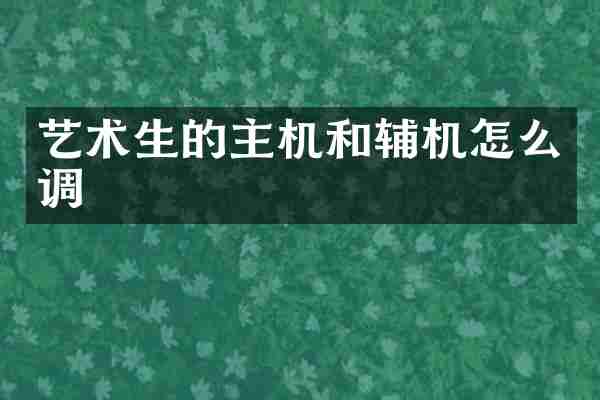 艺术生的主机和辅机怎么调