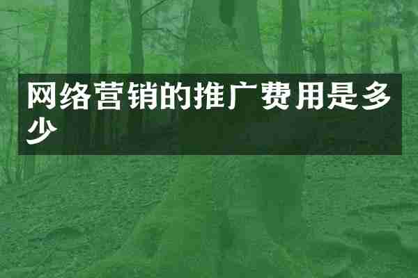 网络营销的推广费用是多少