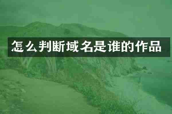 怎么判断域名是谁的作品