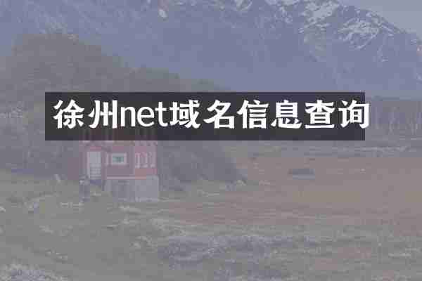 徐州net域名信息查询
