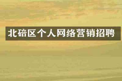 北碚区个人网络营销招聘