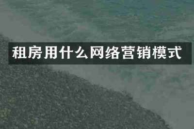 租房用什么网络营销模式