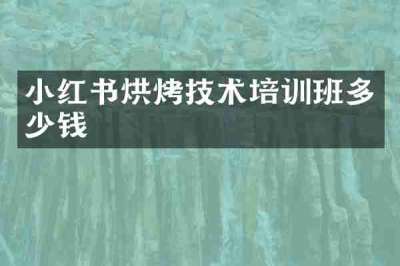 小红书烘烤技术培训班多少钱
