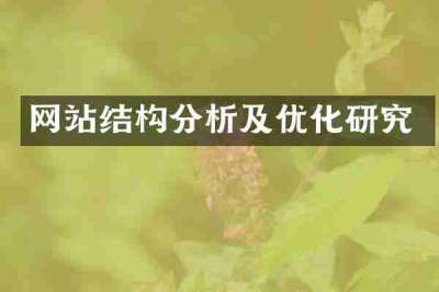 网站结构分析及优化研究