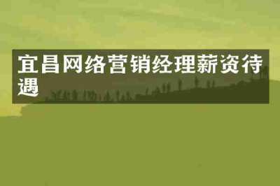 宜昌网络营销经理薪资待遇