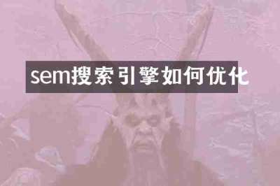 sem搜索引擎如何优化