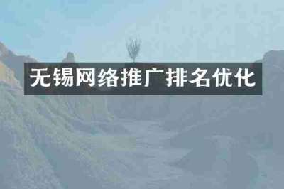 无锡网络推广排名优化