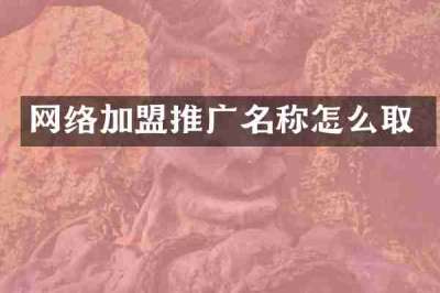 网络加盟推广名称怎么取