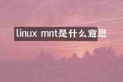 linux mnt是什么意思