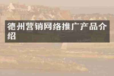 德州营销网络推广产品介绍