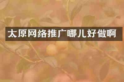 太原网络推广哪儿好做啊