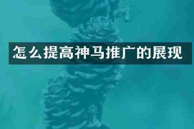 怎么提高神马推广的展现