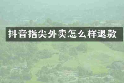 抖音指尖外卖怎么样退款
