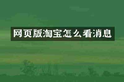 网页版淘宝怎么看消息