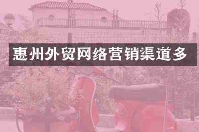 惠州外贸网络营销渠道多