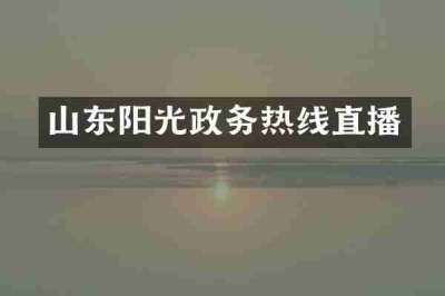 山东阳光政务热线直播
