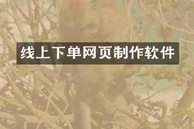 线上下单网页制作软件
