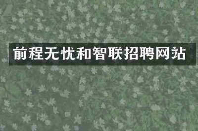 前程无忧和智联招聘网站