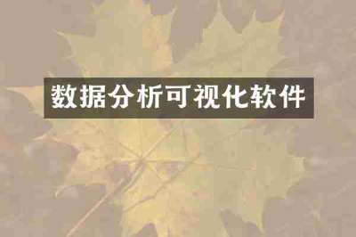 数据分析可视化软件