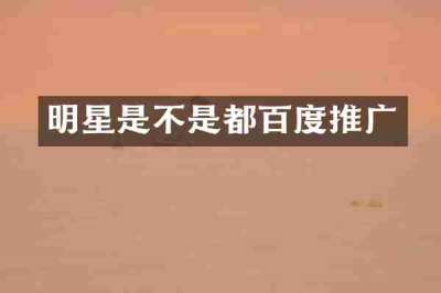 明星是不是都百度推广
