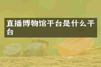 直播博物馆平台是什么平台